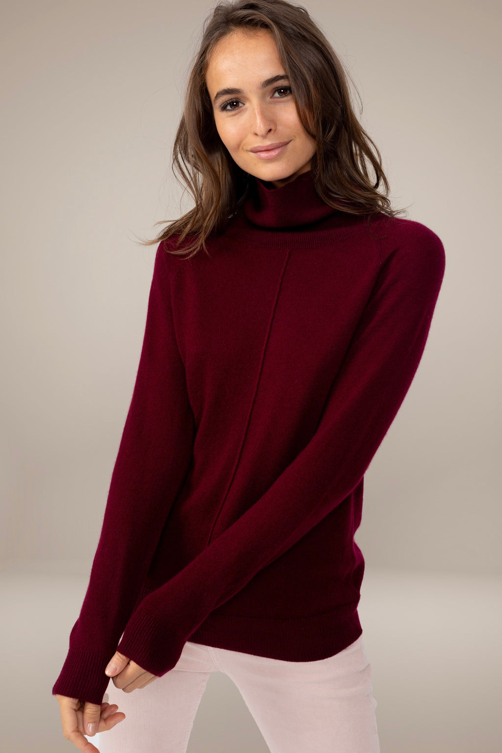 Carrick Roll-Neck Jumper - Burgundy
