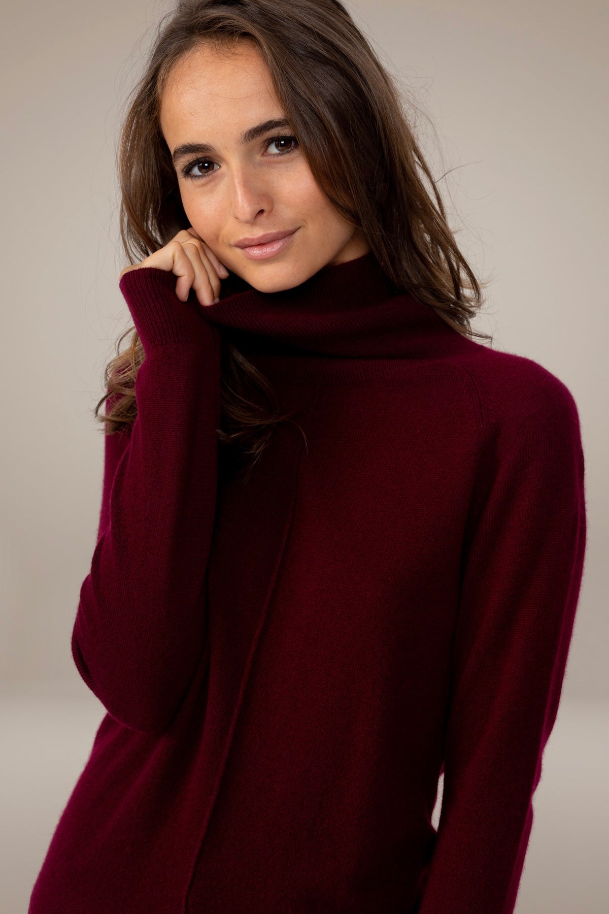 Carrick Roll-Neck Jumper - Burgundy