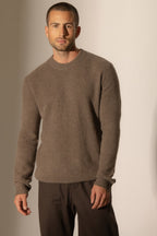 Pull Col Rond 4 Fils - Aidan - Taupe Chiné