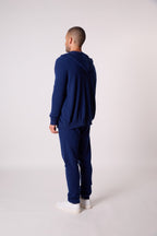 Strickjacke mit Reißverschluss und Kapuze Eldo – Mitternachtsblau