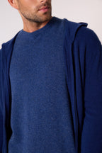 Strickjacke mit Reißverschluss und Kapuze Eldo – Mitternachtsblau