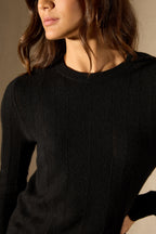Pull Col Rond 4 Fils Corva - Noir