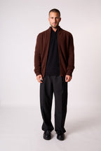 4-Thread Trucker Collar Zipped Vest - Leo - Coffee
