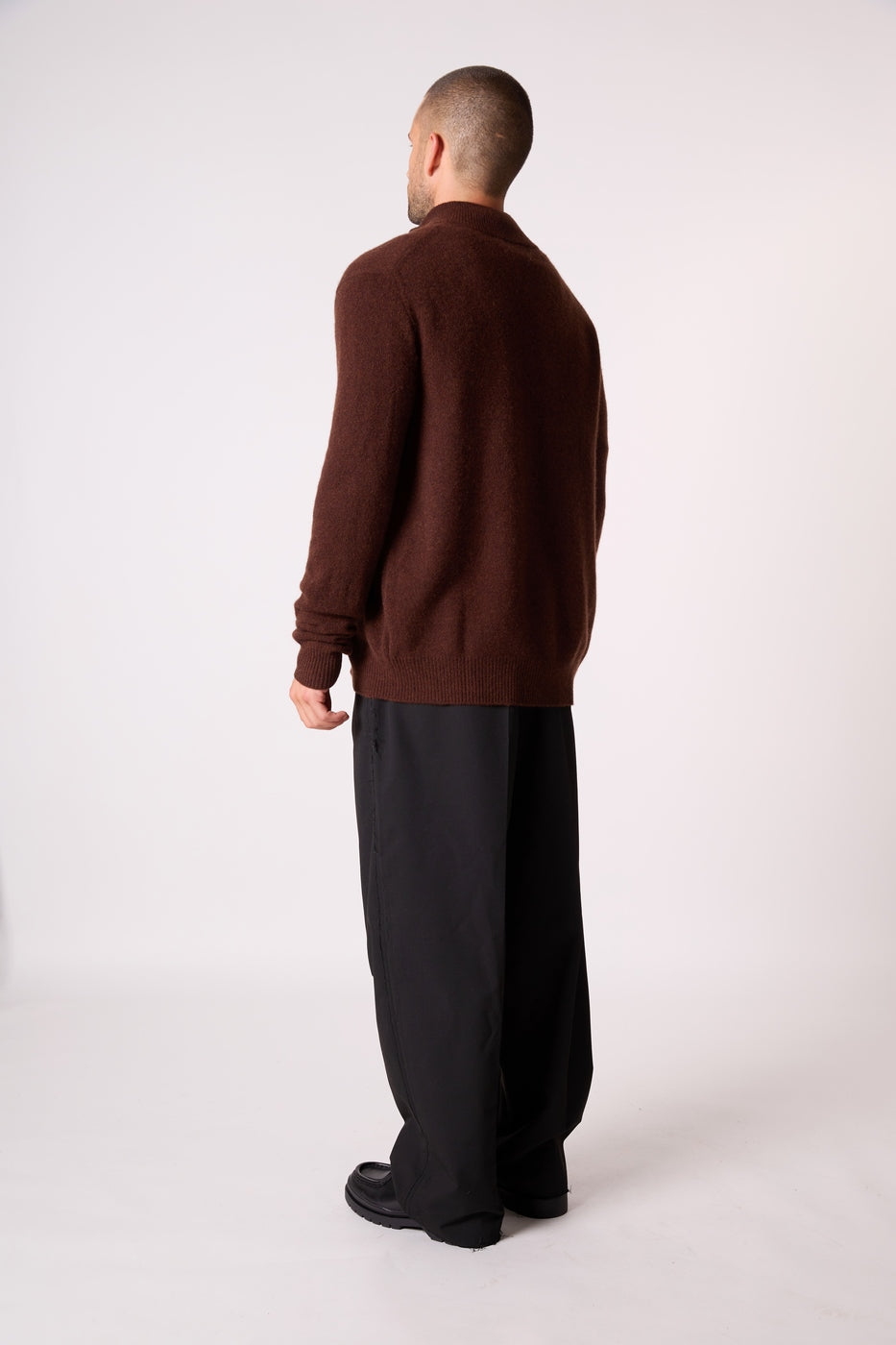4-Thread Trucker Collar Zipped Vest - Leo - Coffee