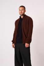 4-Thread Trucker Collar Zipped Vest - Leo - Coffee