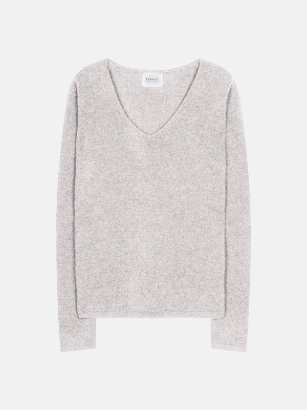 Pull Col V Shannon - Gris Perle Chiné