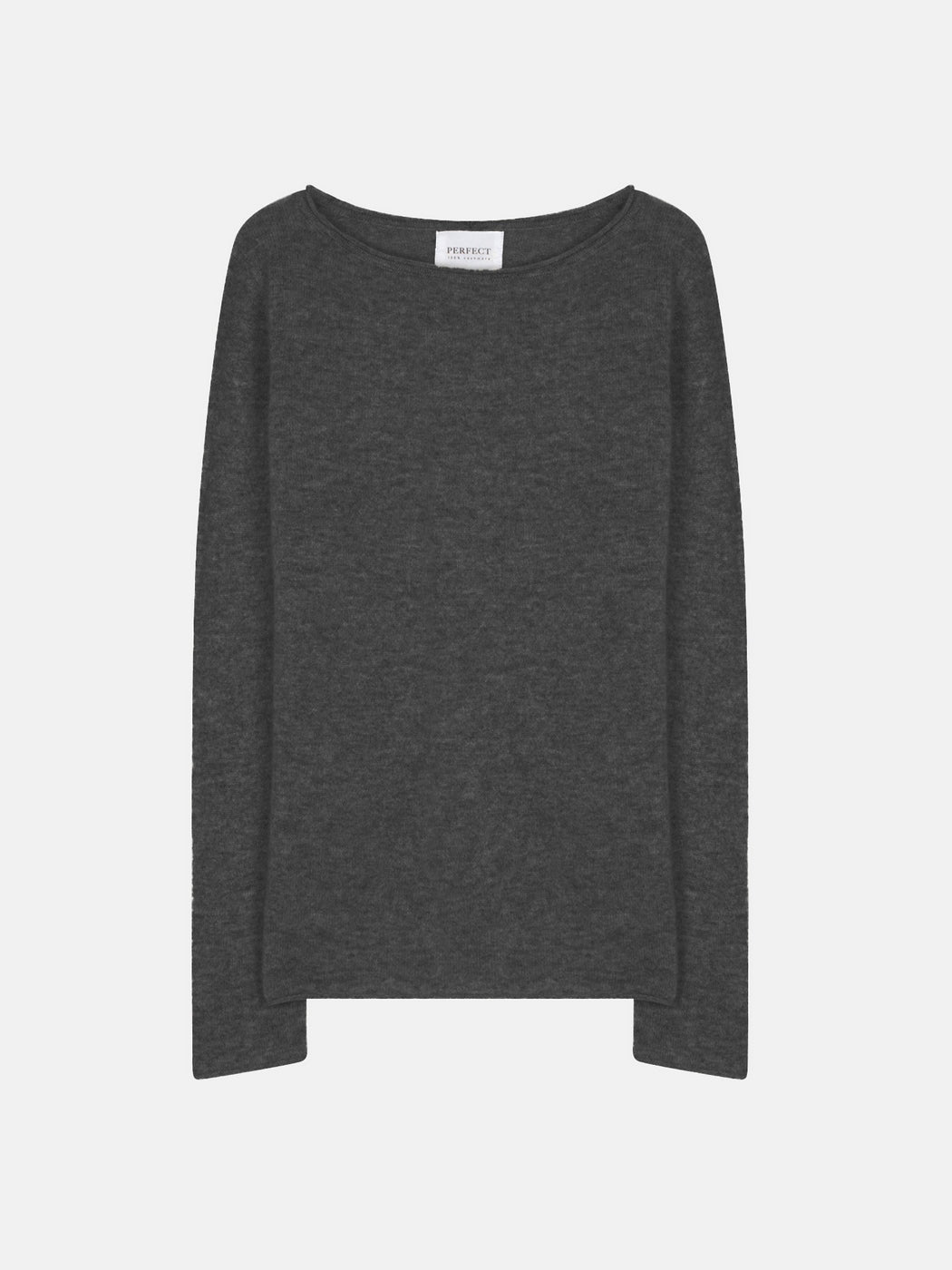 Boat Neck Sweater - Megan - Charcoal Heather