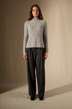 Pull Col Montant 6 Fils Mairead - Nuage Chiné