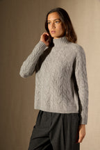 Pull Col Montant 6 Fils Mairead - Nuage Chiné