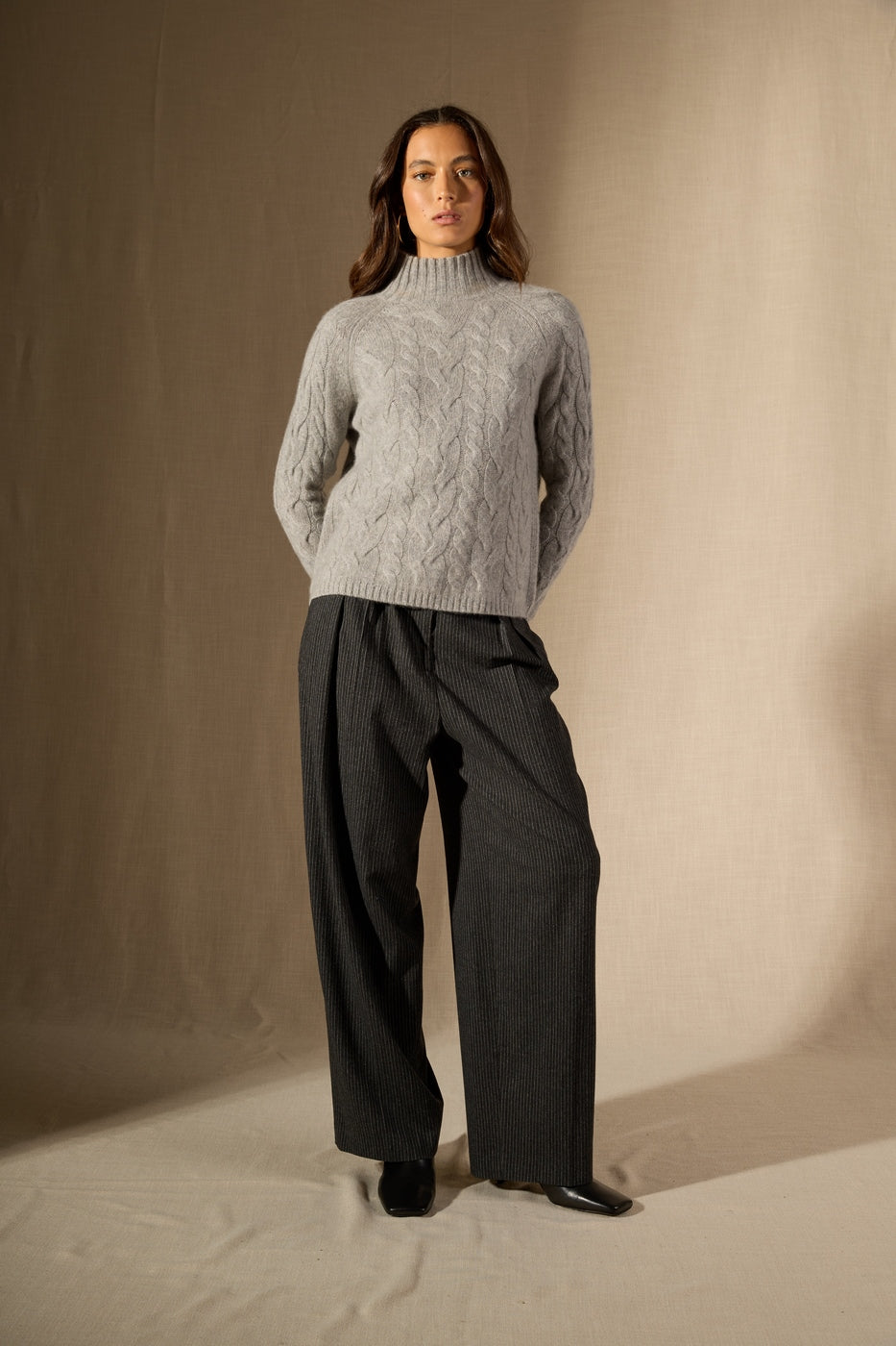 Pull Col Montant 6 Fils Mairead - Nuage Chiné