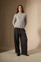 Pull Col Montant 6 Fils Mairead - Nuage Chiné