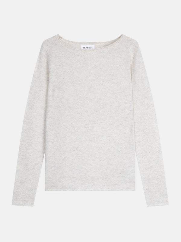Pull Col Bateau Megan - Gris Perle Chiné