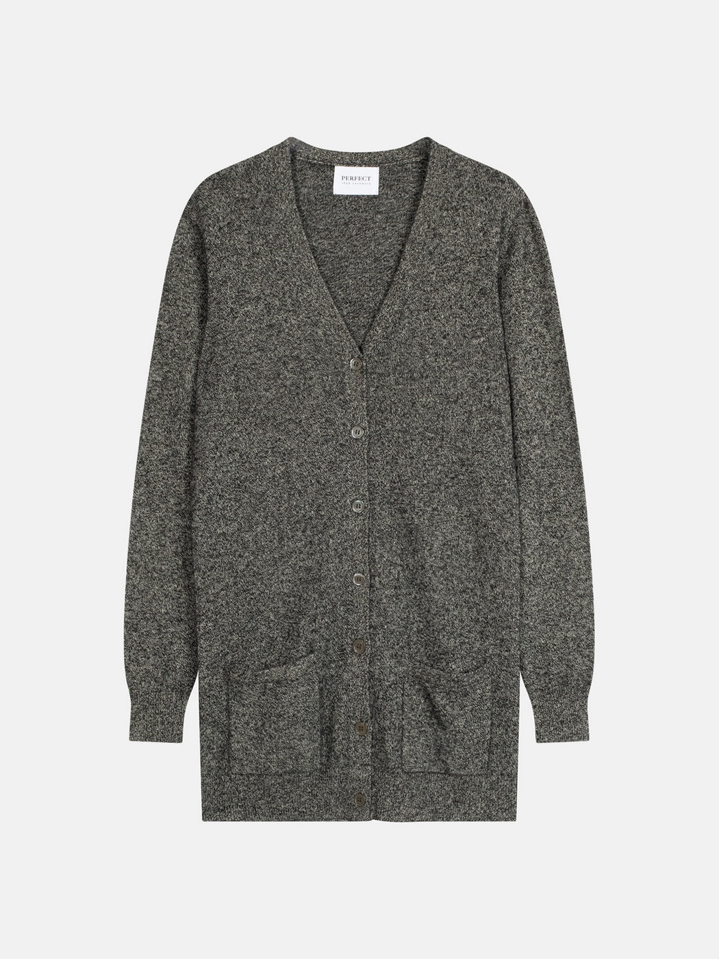 Cardigan med V-hals Pearl - Sort/Hvid