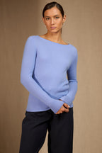 Maglione Scollo A Barca Megan - Blu Pastello