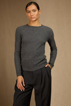 Jersey de Cuello Redondo Kylie - Antracita Jaspeado