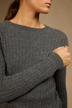Jersey de Cuello Redondo Kylie - Antracita Jaspeado