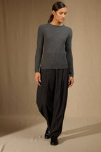 Jersey de Cuello Redondo Kylie - Antracita Jaspeado