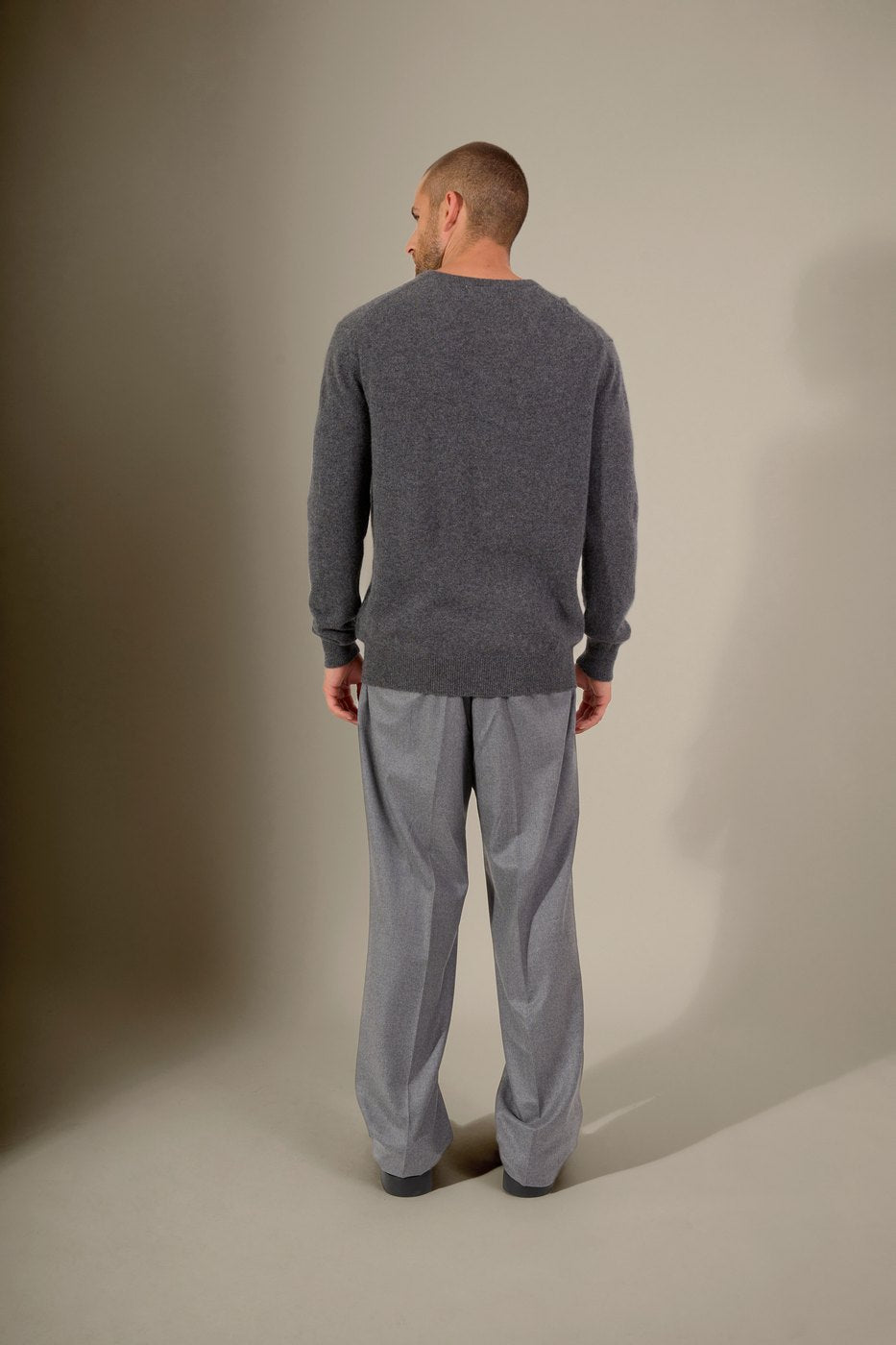 V-ringad Tröja Alexander - Anthracite Chiné