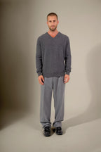 V-ringad Tröja Alexander - Anthracite Chiné