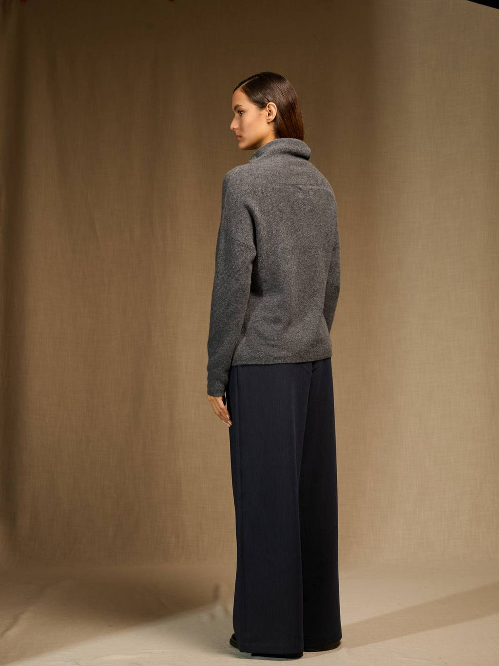 Pull Col Roulé Cevaro - Anthracite Chiné
