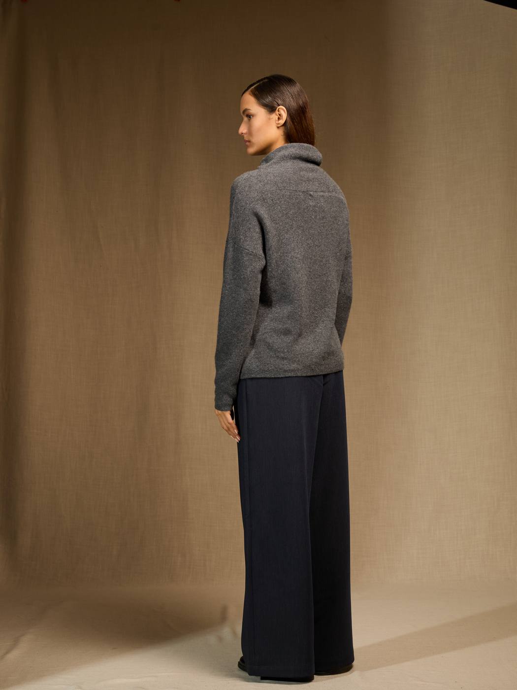 Pull Col Roulé Cevaro - Anthracite Chiné