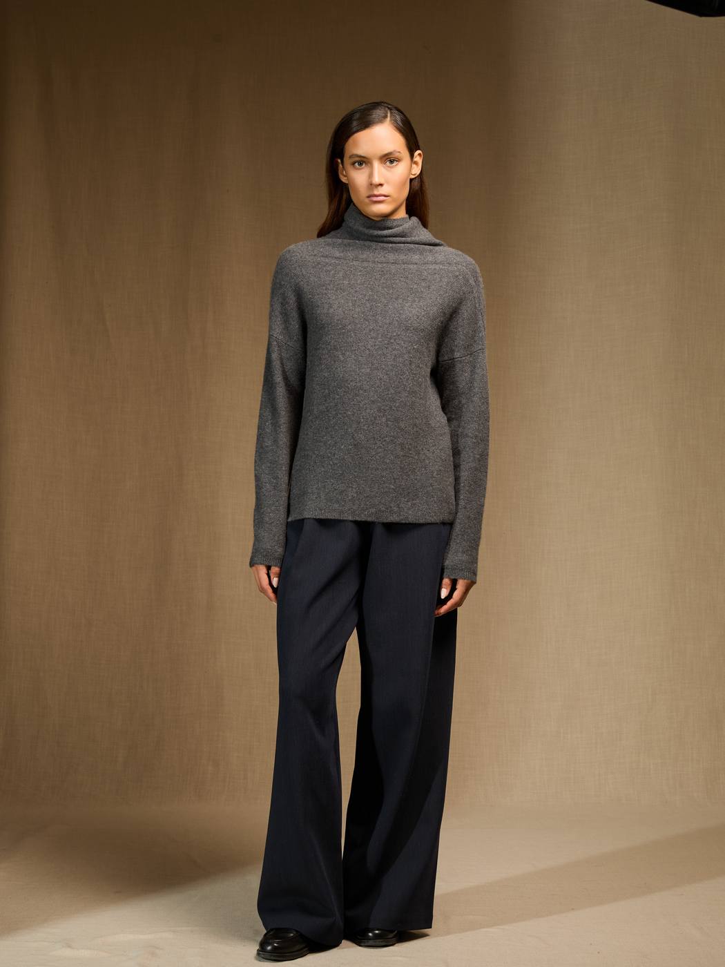 Pull Col Roulé Cevaro - Anthracite Chiné