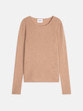 Sweter z okrągłym dekoltem Oprah - Melanżowy Camel
