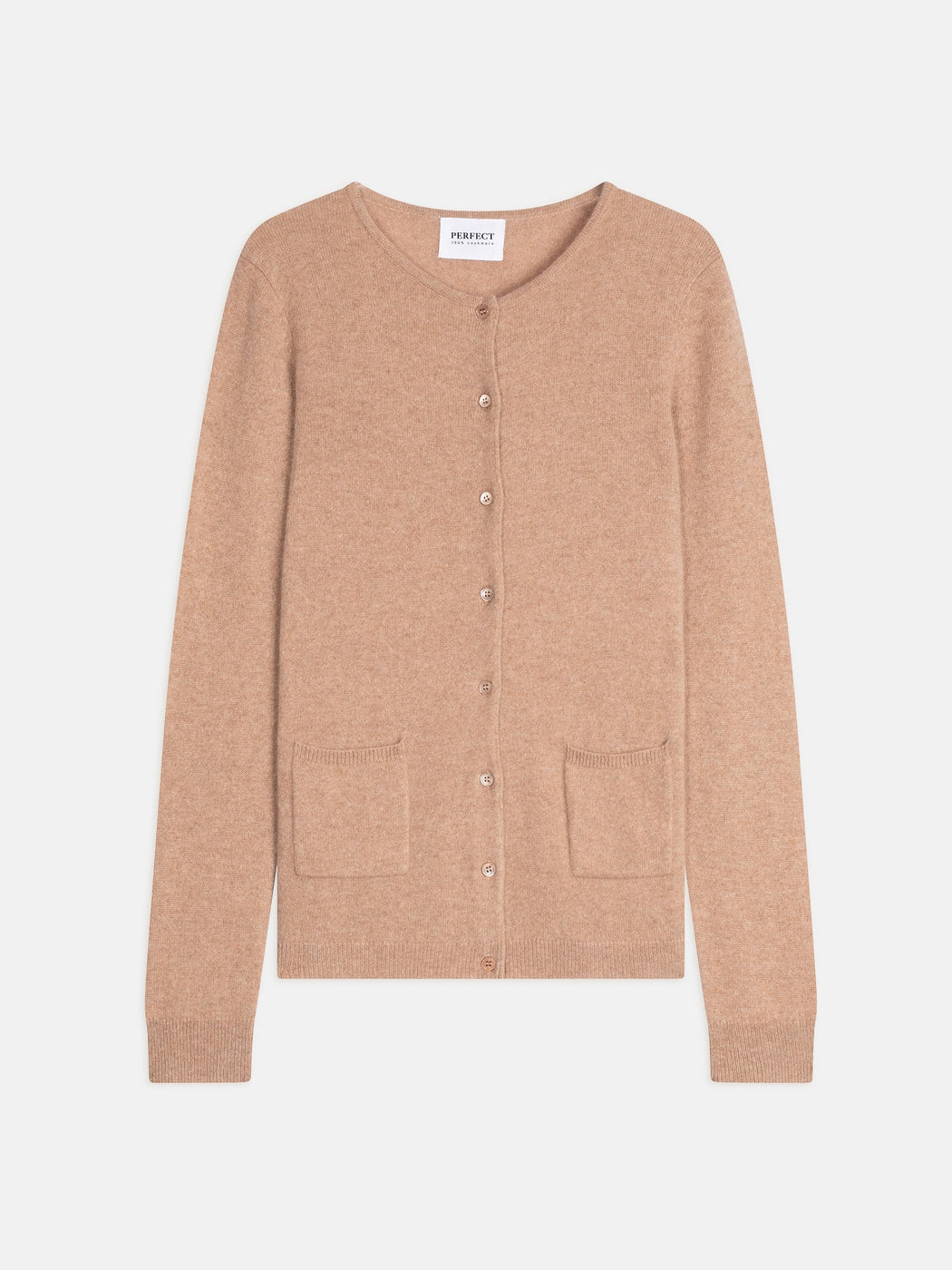 Cardigan Col Rond Amy - Camel Chiné