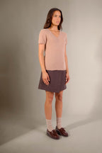 T-Shirt mit V-Ausschnitt Efimia - Camel Meliert