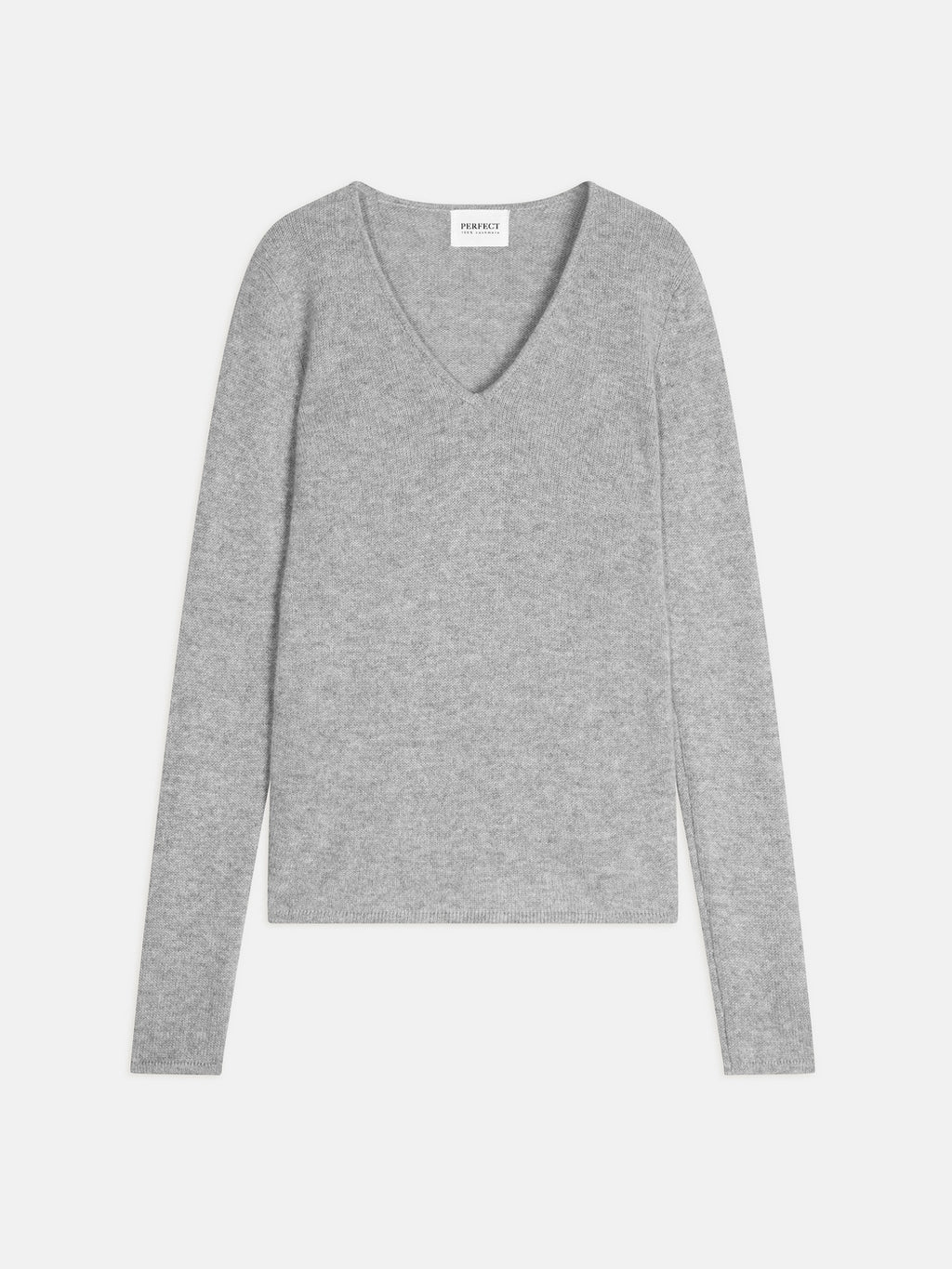 Sweter w serek 4-nitkowy Gaby - Melanżowa chmurka