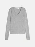 Sweter w serek 4-nitkowy Gaby - Melanżowa chmurka