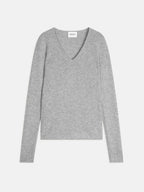 Sweter w serek 4-nitkowy Gaby - Melanżowa chmurka