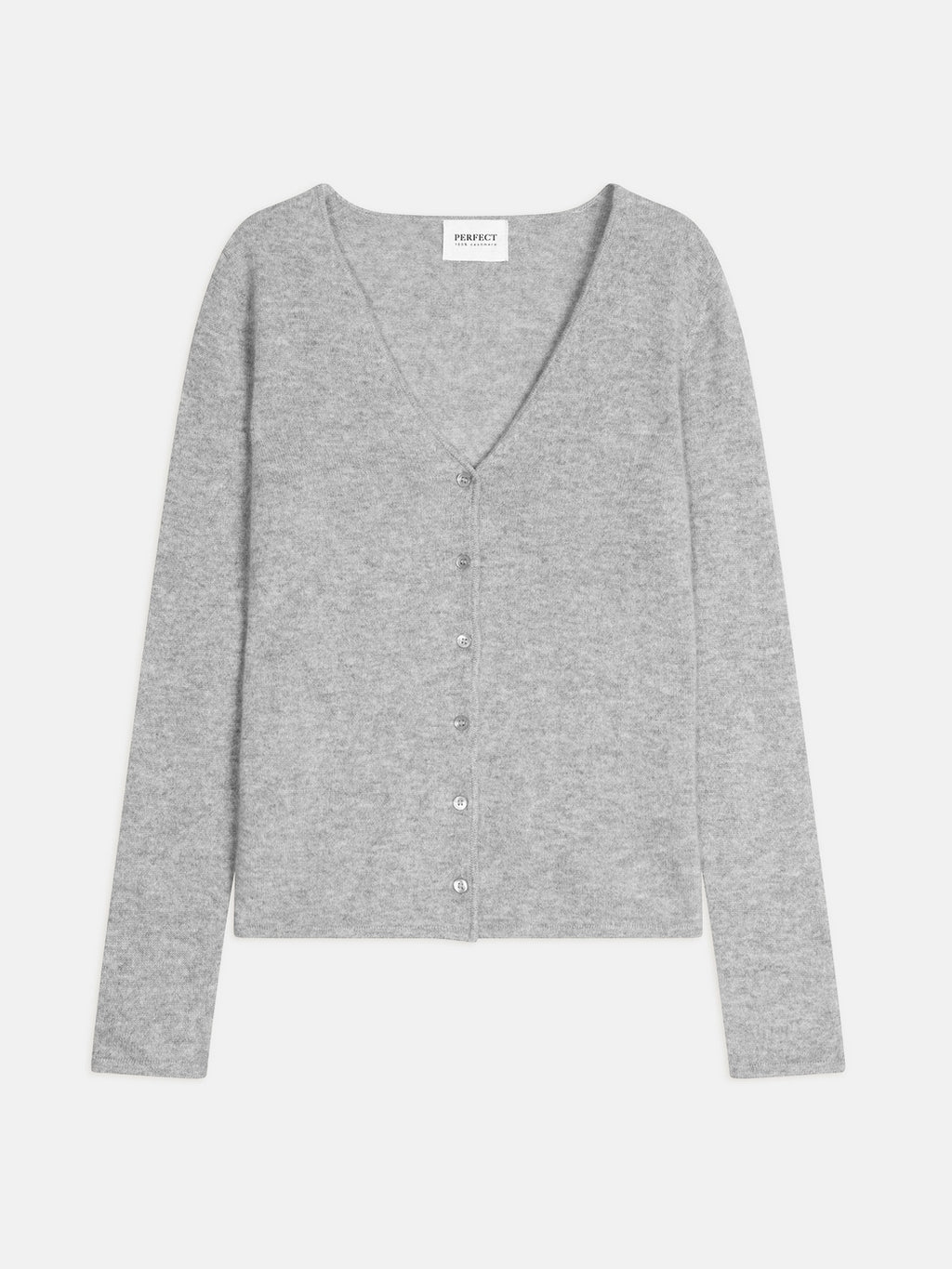 Cardigan mit V-Ausschnitt Paige – Wolkengrau Meliert