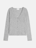 Cardigan mit V-Ausschnitt Paige – Wolkengrau Meliert