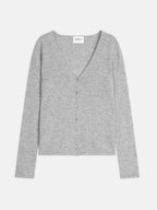 Cardigan mit V-Ausschnitt Paige – Wolkengrau Meliert