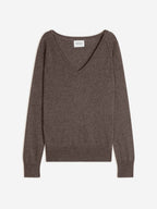 V-Ausschnitt-Pullover Penelope – Taupe Meliert