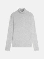 Rollkragenpullover 4-fädig Willow - Meliertes Gletschergrau