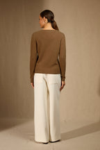 Cardigan mit V-Ausschnitt Paige - Haselnuss