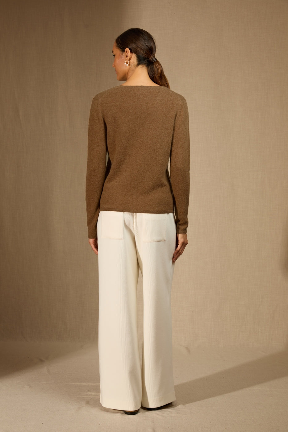 Cardigan mit V-Ausschnitt Paige - Haselnuss
