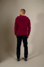Kapuzen-Strickjacke mit Reißverschluss Eldo – Bordeaux