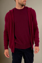 Kapuzen-Strickjacke mit Reißverschluss Eldo – Bordeaux