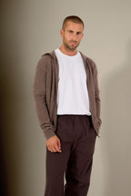 Gilet Zippé Capuche - Eldo - Taupe Chiné