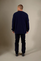 Strickjacke mit Stehkragen und Reißverschluss Ramon – Marineblau