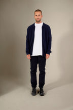 Strickjacke mit Stehkragen und Reißverschluss Ramon – Marineblau