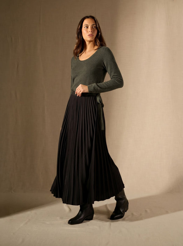 Cylena Boat-Neck Jumper - Heather Khaki
