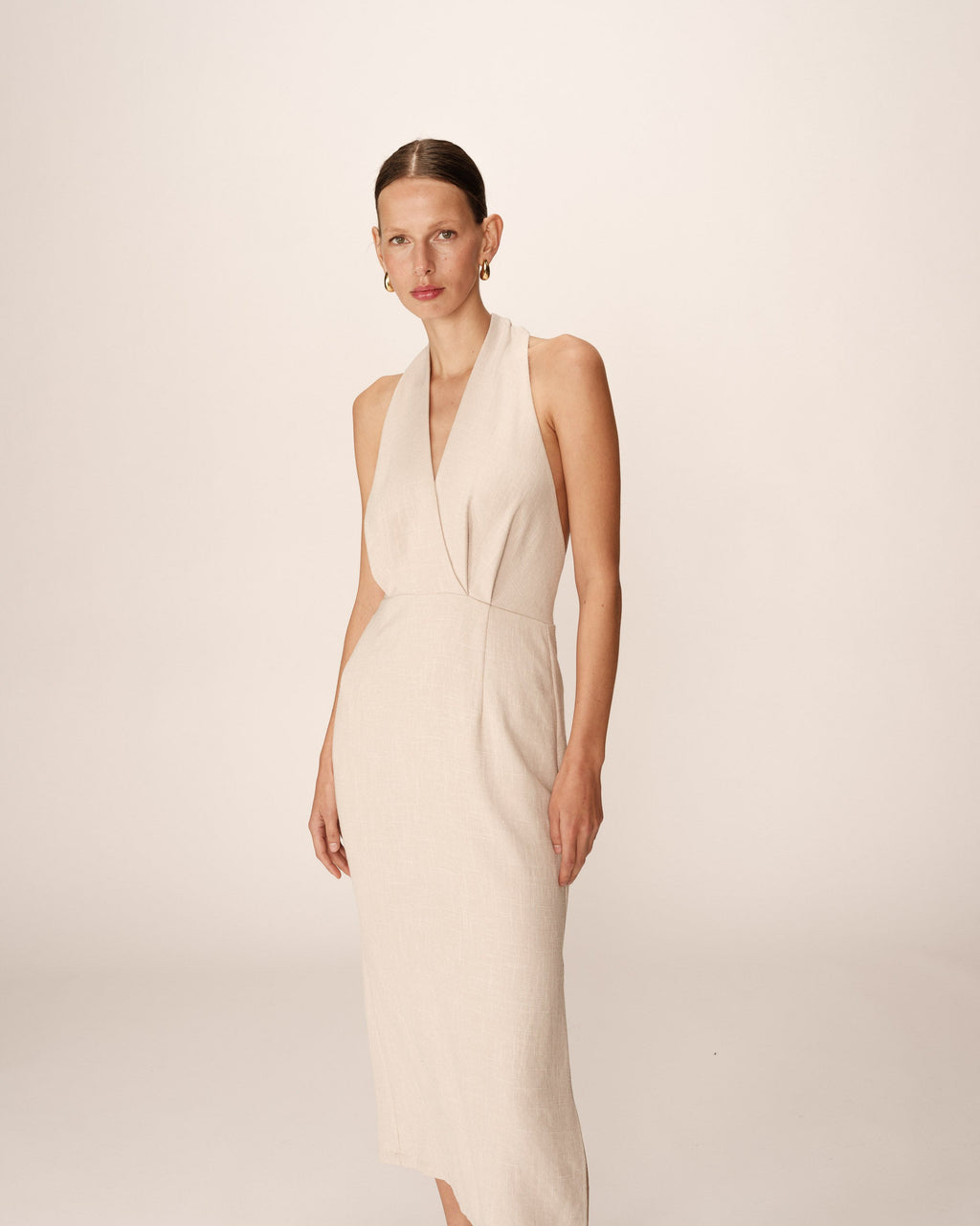Robe Mi-Longue Perla - Beige