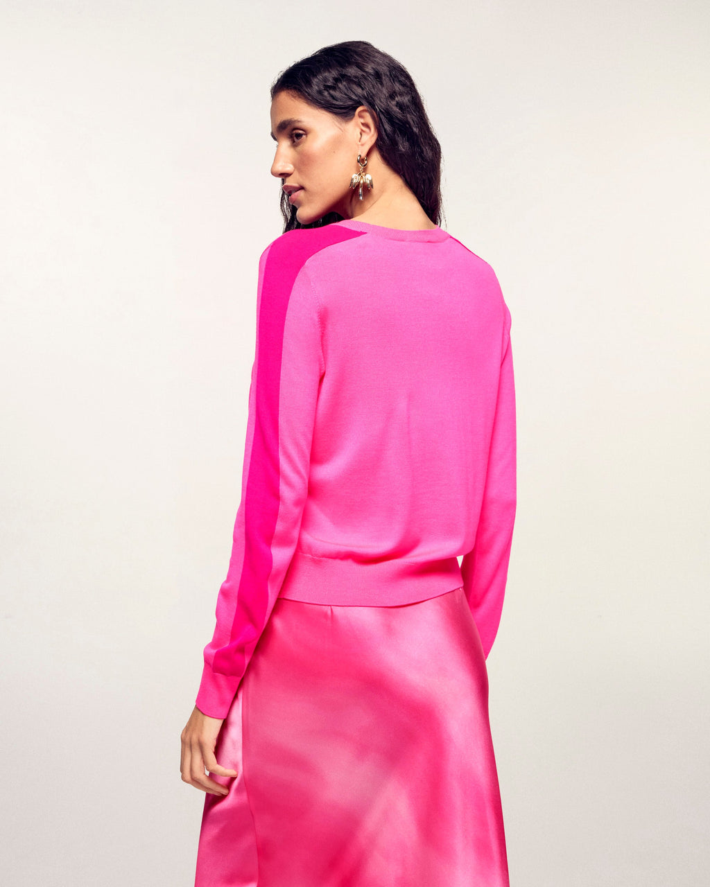 Jersey De Rayas Con Cuello Redondo - Amor Rosa