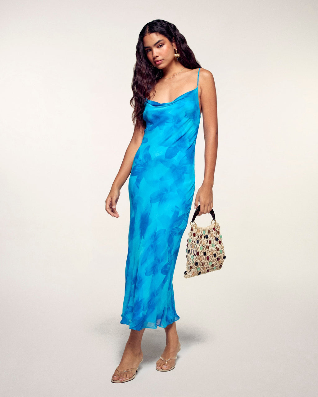 Vestido Largo de Tirantes - Tropical Bloom Lily