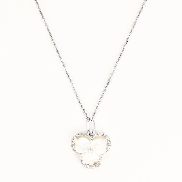 Pendentif "Fleur Nacrée" Diamants 0,09/31 & Nacre