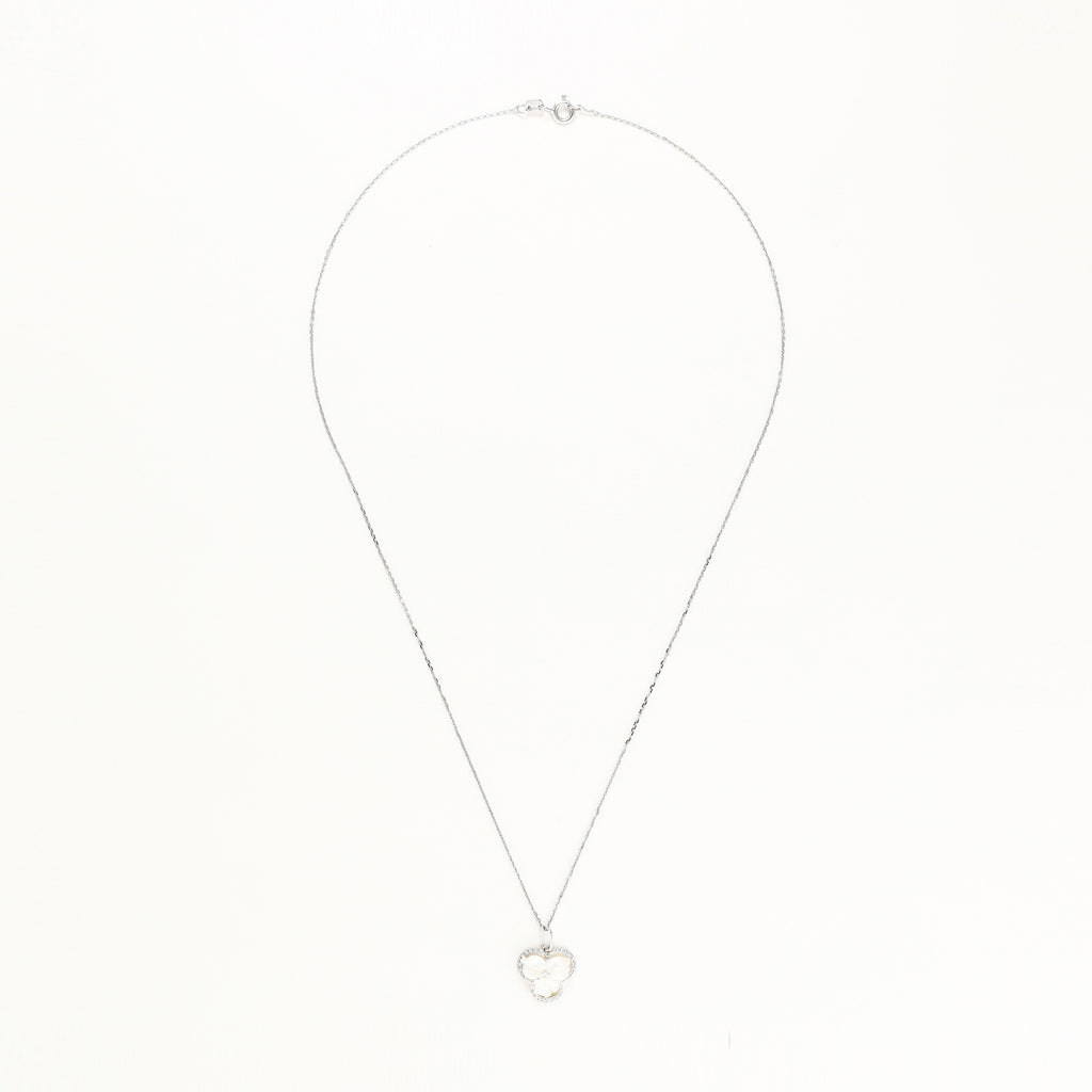Pendentif "Fleur Nacrée" Diamants 0,09/31 & Nacre
